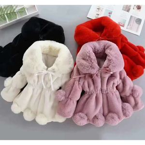 Down Jas 17 Jaar Baby Meisjes Jas Herfst Winter Warm Nepbont Voor Kerstmis Prinses Uitloper Mode Pluche Kinderkleding 231202