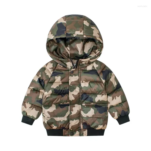 Mateau de bas 2 4 6 ans Baby Boys Coats Winter Automne Kids Coton Veste en coton chaud Parka pour les enfants pour fille camouflage Vêtements