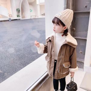 Manteau en duvet pour enfants de 2 à 8 ans, vestes en velours épais pour filles, fermeture éclair, vêtements d'extérieur d'hiver, pardessus pour petits enfants de 3 4 5 6 7