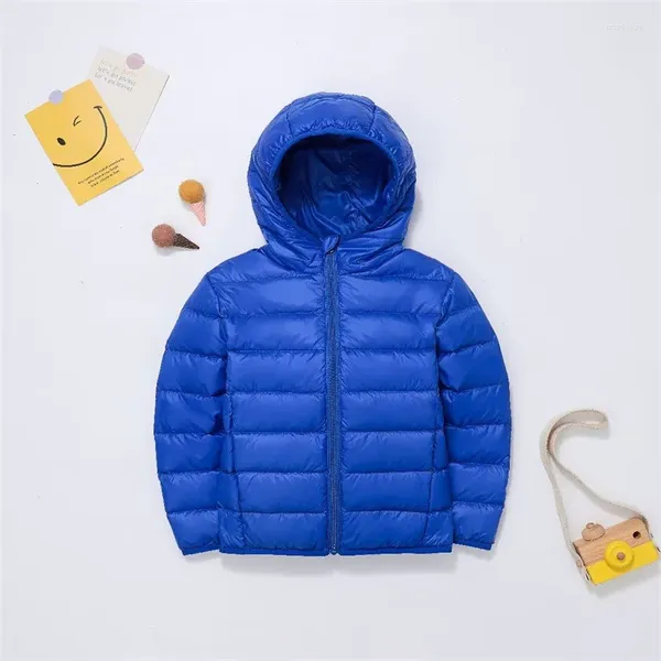 Manteau en duvet léger pour enfants, vêtements d'automne et d'hiver à capuche en canard blanc, vestes bouffantes pour garçons et filles de 3 à 14 ans, 2023