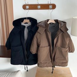 Manteau en duvet pour enfants, veste épaisse à capuche, couleur unie, Parka pour enfants de 2023 ans, automne-hiver 414, 231016