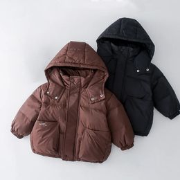 Down Coat 2023 enfants vêtements d'hiver enfants manteau dessin animé vêtements coréens garçons filles épaissir coupe-vent à capuche bébé chaud canard vers le bas vestes 231020
