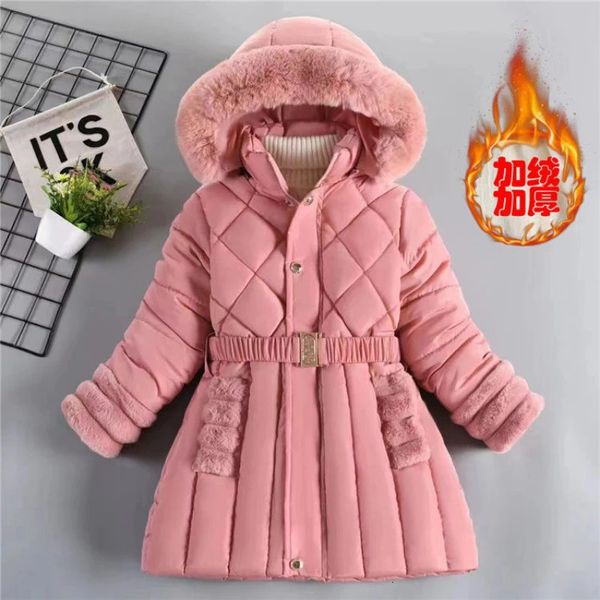 Manteau en duvet 2023 nouvelle veste d'hiver pour filles chaud Plus manteau épaississant en velours bébé vêtements d'extérieur à capuche cadeau d'anniversaire 2 à 10 12 ans vêtements pour enfants 231020