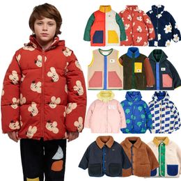 Manteau en duvet d'hiver 2023 pour garçons, veste à capuche en coton, vêtements pour enfants, vêtements rembourrés en coton, épais et chauds pour filles, 231206