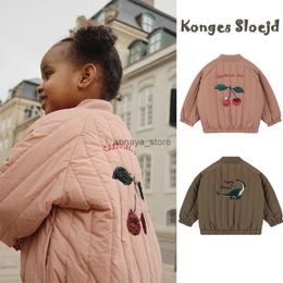 Manteau en duvet d'hiver 2023 Konges Slojd pour enfants, vestes KS en coton à paillettes cerises pour filles, vêtements d'extérieur pour garçons et manteaux en polaire pour bébés et enfants, L231211