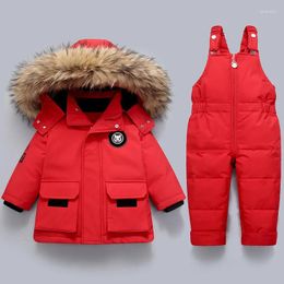 Enfouage de couche 2024 Baby Jacket Set Boy and Girls Coréen Version coréenne Enfant épaissis étranger de 1 à 3 ans Hiver deux pièces