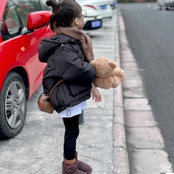 Abrigo de plumas para niños, chaqueta con capucha de invierno para niños y niñas, Top cálido, chaquetas acolchadas gruesas, abrigos para bebés, ropa de abrigo informal suave, 2024