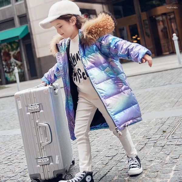 Down Coat 2024 Fashion Girl Clothes Jacket Child Child Parka Real Fur Kid Teen épaississer les vêtements d'hiver Cold Cold Winter Suite