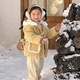 Donsjas 2024 Ins Koreaanse winter kindermeisjesjas met capuchon Grenszak Warm verdikte baby-kinderen Snowwears