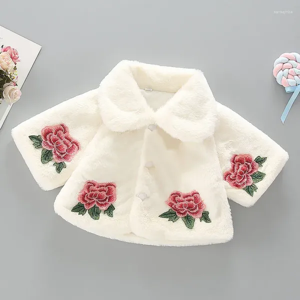 Manteau en duvet pour bébé fille, veste d'hiver, vêtements à la mode, cape de princesse de noël, automne chaud en fausse fourrure, vêtements d'extérieur en peluche, 2024