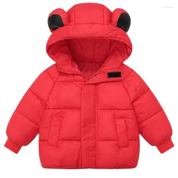 Manteau d'hiver 2024 pour petites filles, vêtements pour enfants, vestes pour garçons, coréen, décontracté, mignon, à capuche, chaud et épais, vêtements d'extérieur pour bébé, combinaison de neige BC1541