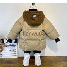 Down Coat 3 4 6 8 10 12 jaar Big Boys Jacket Autumn Winter Dikke Warm Tiener Kids Jackets Fashion Long Style Zipper Hooded Boysed Boys Coat X0825