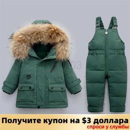 Down Coat -30 Ensembles de vêtements pour enfants 2021 Veste d'hiver pour enfants Veste en bas âge pour filles Salopette chaude 0-4 ans Manteau en duvet pour bébés garçons J231013