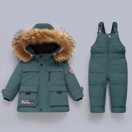 Daunenmantel 30 Kinder Winterjacke Kinderkleidungssets Warme Hosen Set für Jungen Mädchen Kleidung Schneeanzug Overalls Overall 231013