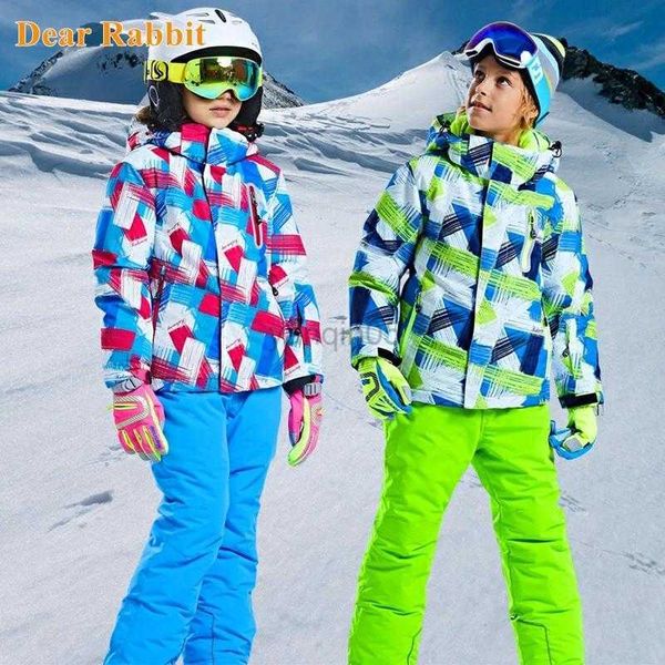 Down Coat -30 degrés 2023 Enfants Ski Suit Set Épais Imperméable Adolescente Garçon Résistant Au Froid Vêtements De Plein Air Coupe-Vent Costumes D'hiver Enfants HKD230725