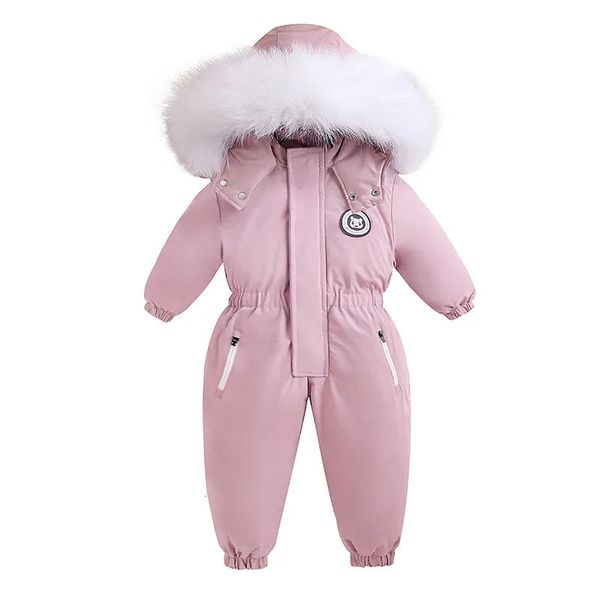 Down Coat -30 Vêtements d'hiver pour bébé Épaissir les combinaisons chaudes Combinaisons de neige Fille Garçon Veste à capuche Barboteuses imperméables Costumes de ski Manteau pour enfants Vêtements d'extérieur 231010