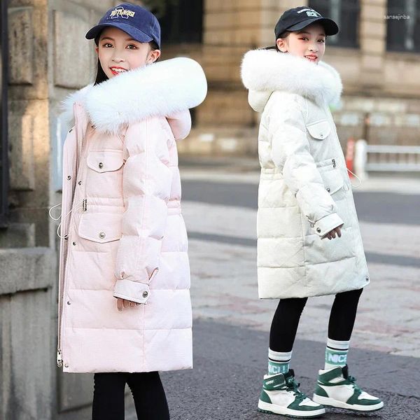 Down Coat -30C hiver longues vestes pour filles 2024 manteaux chauds à capuche épaissir Parka vêtements d'extérieur pour enfants adolescents vêtements de neige costume