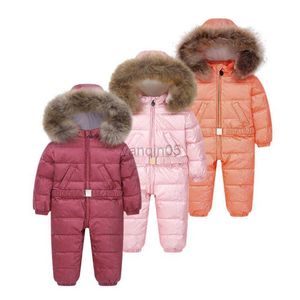 Donsjas -35 graden Russische winterjassen Kinderkleding winter overalls voor kinderen jumpsuit dons + fleece dikker waterdicht jongens HKD230725