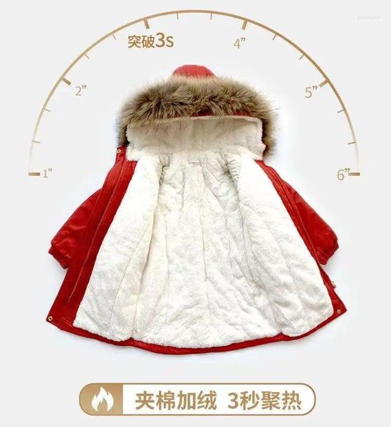 Abrigo de plumas 5-12T para niñas grandes, chaqueta acolchada de algodón de felpa para invierno, ropa para niños coreanos, ropa de abrigo con capucha a la moda