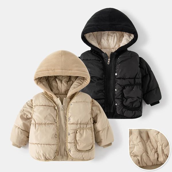 Down Coat 7869 Manteau pour enfants gilet costume 2023 hiver nouveau bébé garçon doudoune en coton rembourré deux pièces large épaule gilet costume 231020