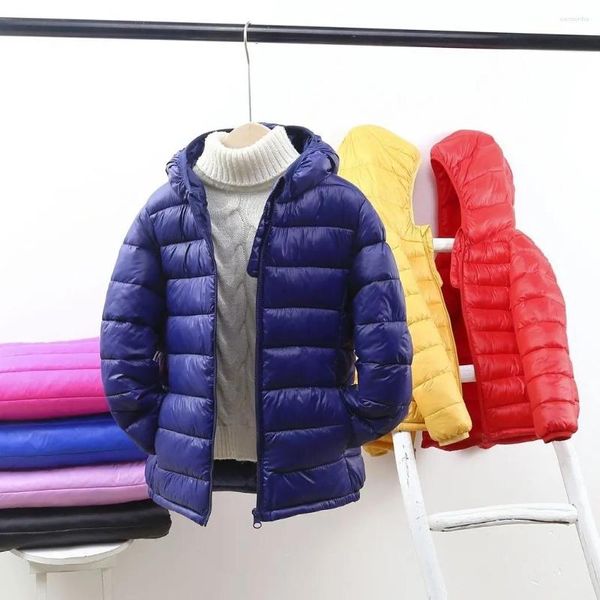 Abrigo de plumón 90% chaqueta de pato para niños y niñas Otoño Invierno bebé con capucha niños grandes ligeros 2-12 años