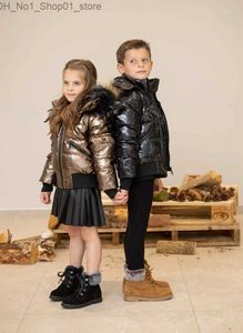 Manteau en duvet AS hiver enfants doudoune bomber design manteaux avec fourrure naturelle Q231205