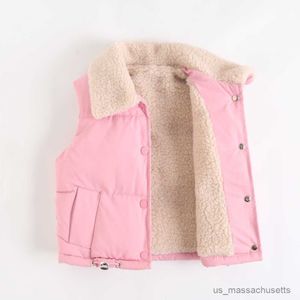 Manteau en duvet d'automne et d'hiver pour enfants, gilet en coton épais en cachemire, vêtements pour garçons et filles, R230905