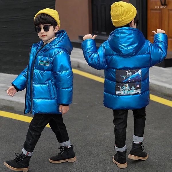 Down Coat Autumn Winter Enfants Veste Baby Boys Hooded Cotton Parka Toddler Kids épaississer les vêtements d'extérieur pour garçon 3 6 8 12 14 ans