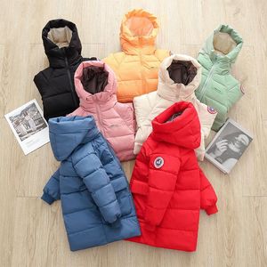 Manteau en duvet pour bébés garçons, vestes d'hiver, épais et longs, vêtements d'extérieur chauds à capuche pour filles, pardessus de neige
