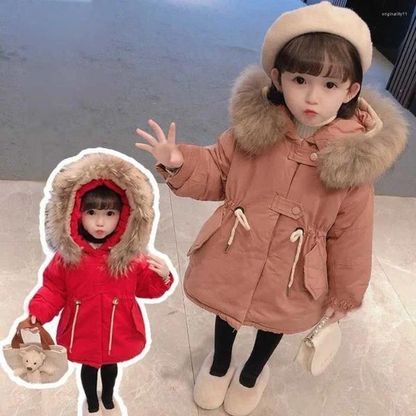 Manteau en duvet pour bébés garçons, mélange de laine d'agneau, Parkas, manteaux d'automne et d'hiver, vestes en fourrure pour filles, veste chaude et mignonne pour enfants, combinaison de neige à la mode V81