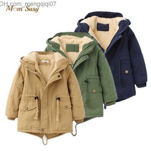 Piumino Neonata Ragazzo Felpa con cappuccio Pelliccia spessa Interno bambino Cappotto antivento per bambini Cappotto invernale caldo per bambini 2-16Y Z230719