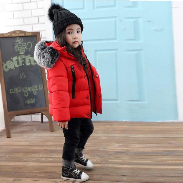 Doudoune bébé filles manteaux veste hiver enfants Parkas vêtements d'extérieur chauds pour enfants fausse fourrure à capuche fille garçon couverture en coton