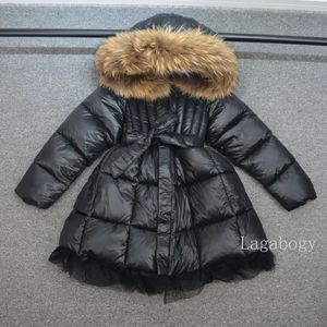 Gewatteerde jas voor babymeisjes Winterlange katoenen gewatteerde parka-jurk Glanzend donsjack voor peuters Kerstkostuums voor sneeuwpak TZ346 231009