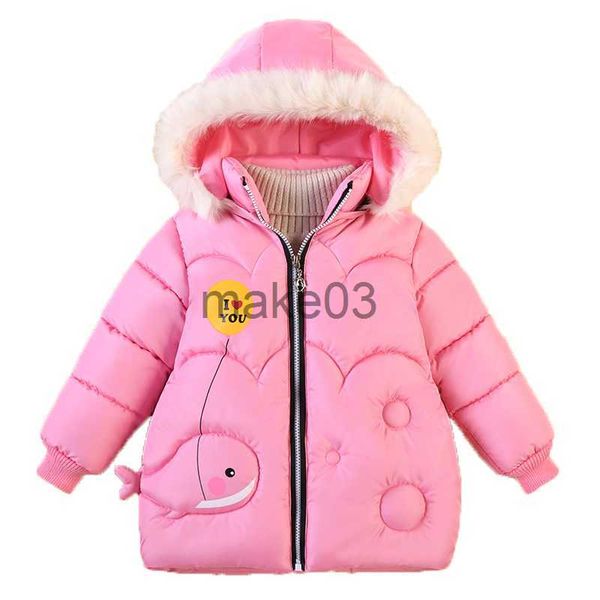 Abrigo de plumón Chaquetas para niñas 2021 Dibujos animados de invierno para niños Chaqueta gruesa con capucha Ropa de abrigo para niños Abrigos con cremallera cálidos Chaqueta de nieve para niña J230823