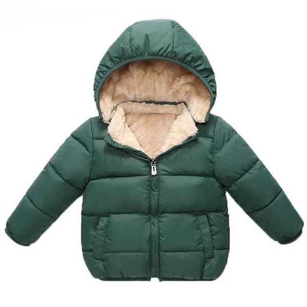 Abrigo de plumón para bebés, niños, chaquetas para niños, abrigos gruesos de invierno, ropa de abrigo de cachemira cálida para niñas, chaqueta con capucha, ropa para niños, abrigo para niños pequeños 1-6y J231013