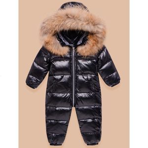 Abrigo de plumón Chaqueta de mono de bebé Piel real Monos de niño Ropa de niño niña Traje de nieve Invierno Grueso Abrigo infantil Mameluco de niños TZ457 221201