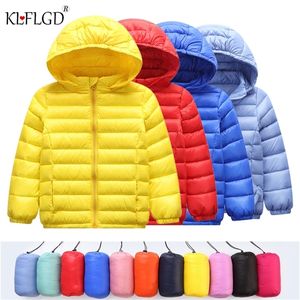 Down Coat Boy en Girl Autumn Warm Hooded Teenage Parka Kids Winter Jacket Fashion Children Outerwear 220919