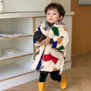 Manteau en duvet pour garçons, veste chaude en coton pour filles, Parka épaisse à capuche, manteaux d'extérieur pour enfants, TZ957, 2024