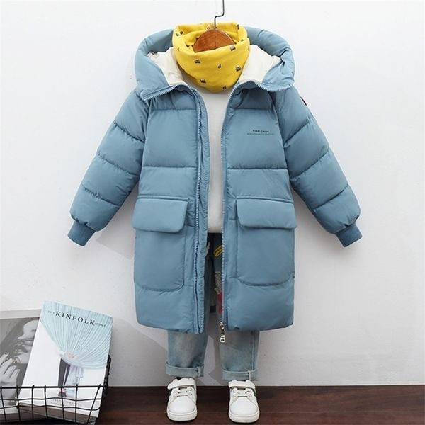 Manteau de duvet garçons vestes filles hiver enfants bébé épais longs enfants chauds vêtements d'extérieur à capuche Snowsuit pardessus vêtements 220915