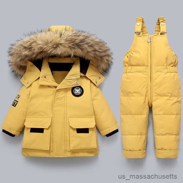 Abrigo de abajo Niños Bebé Invierno Cálido Chaqueta de plumón Conjunto de ropa Niños Espesar Mono Mono infantil Ropa de niña pequeña Niños R230905