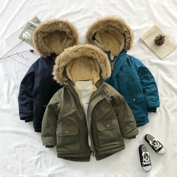 Abrigo para niños chaquetas para niños Parkas de invierno Fuera real encapuchada espesas calurosamente para niños nieve adolescente