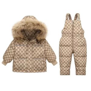 Down Coat Enfants Doudoune Vêtements Ensembles -30 Degrés Hiver Fille Canard Doudoune Salopette Enfants Costume Chaud Enfant Garçons Manteau Combinaison 231214