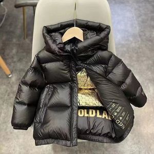 Down Coat Enfants doudounes hiver chaud noir or à capuche coton manteau style coréen 4-12 ans garçons filles fermeture éclair vêtements d'extérieur XMP471 231020