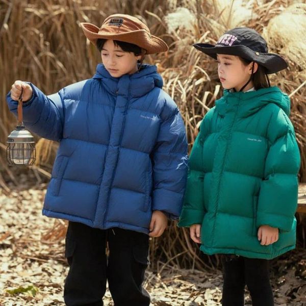 Manteau en duvet à capuche pour enfants, veste plus épaisse, hiver, pour bébés filles et garçons, dessus chaud, vêtements pour adolescents de 4 à 16 ans, Wz1267