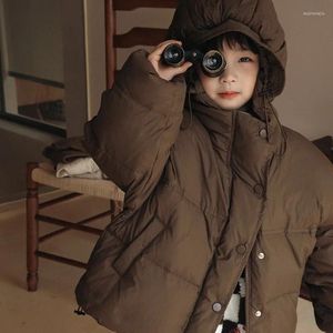 Veste chinoise et coréenne pour enfants pour les enfants pour les garçons à capuche blanche hivern
