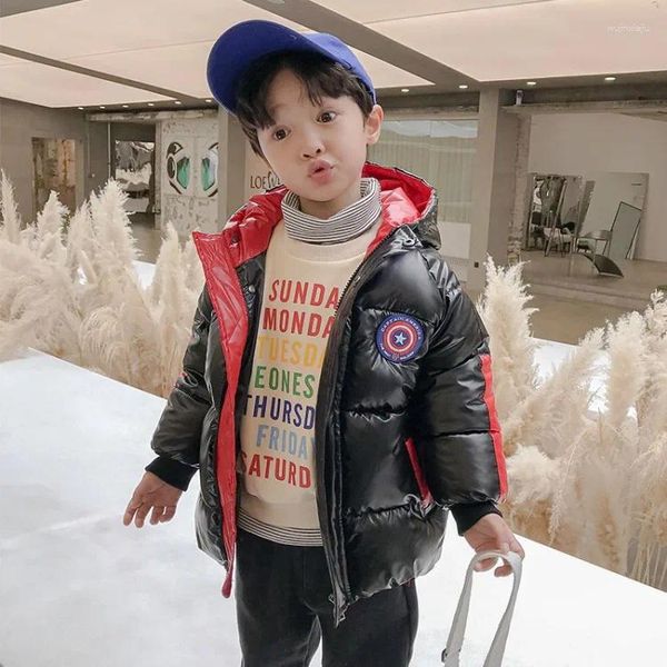 Down Coat Children's Clothing Boy's Cotton Cotton Korean Tide Hiver 2024 Western Style Children Version de The Long Warm