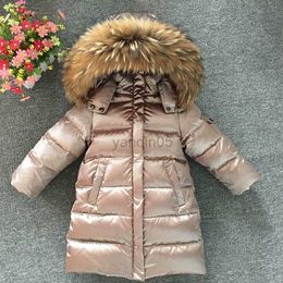 Manteau en duvet vêtements pour enfants doudoune garçons et filles col en fourrure avec long manteau épais 2-12 ans HKD230725