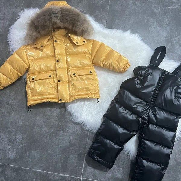 Abrigo de plumón Ropa de algodón para niños Ropa acolchada de algodón Traje Chaqueta acolchada de algodón ligera de invierno engrosada Traje de esquí para niños y niñas