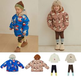 Para baixo casaco crianças roupas de algodão 2023 inverno dos desenhos animados moda quente meninos jaqueta engrossado meninas com capuz 231113
