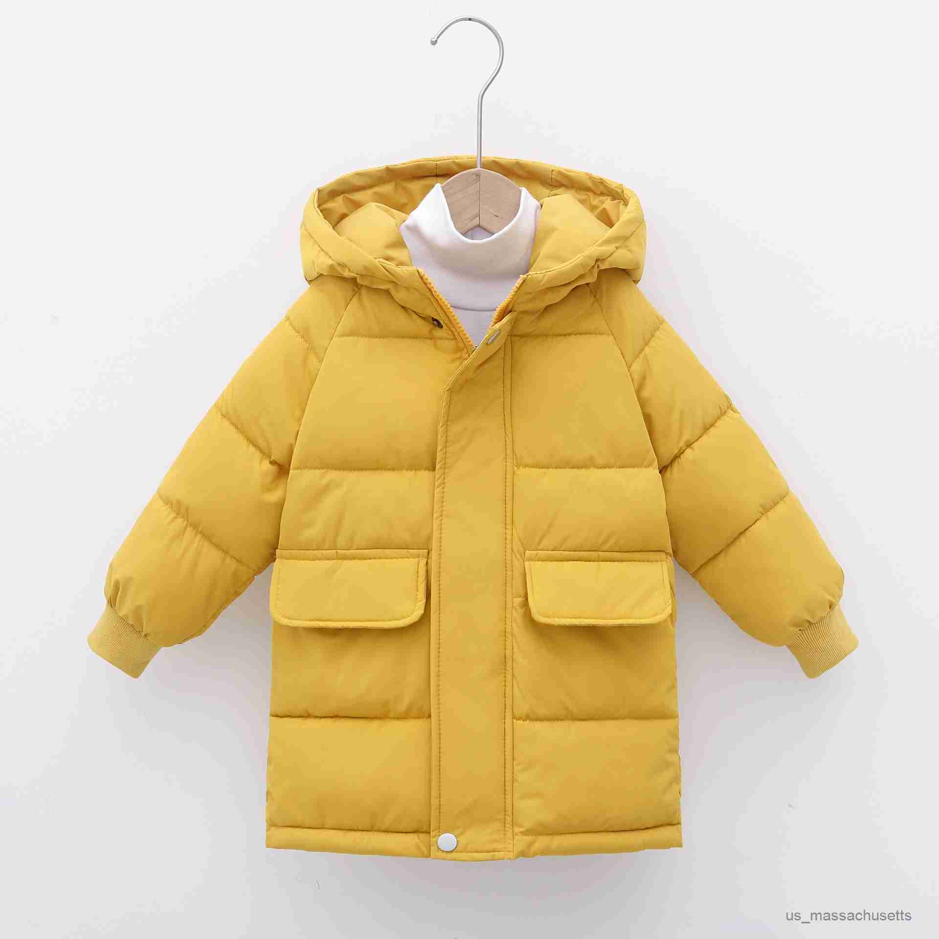 ダウンコートチルドレンズダウンコート冬の10代の男の子の女の子コート厚い暖かい長いジャケット幼児時代のキッズアウターR230905